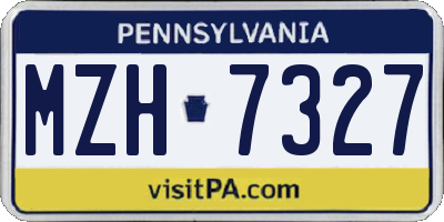 PA license plate MZH7327