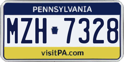 PA license plate MZH7328