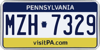 PA license plate MZH7329