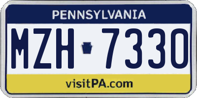 PA license plate MZH7330