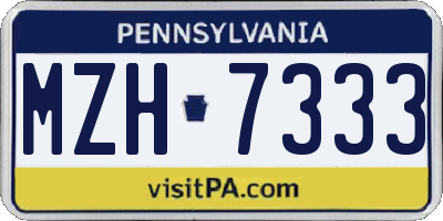 PA license plate MZH7333