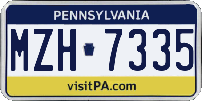 PA license plate MZH7335