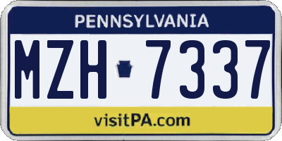 PA license plate MZH7337