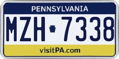 PA license plate MZH7338