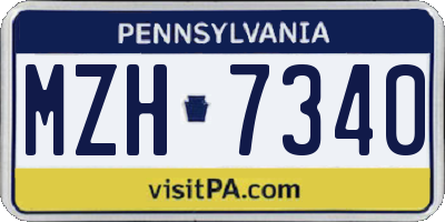 PA license plate MZH7340