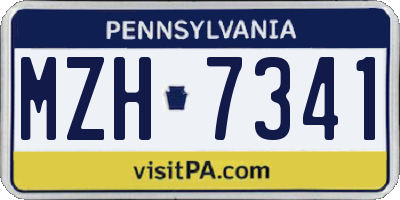 PA license plate MZH7341