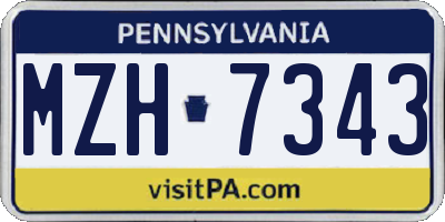 PA license plate MZH7343