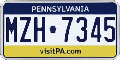 PA license plate MZH7345