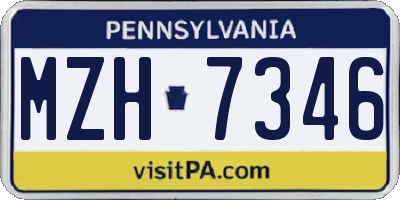 PA license plate MZH7346