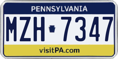 PA license plate MZH7347