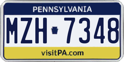PA license plate MZH7348