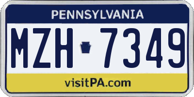 PA license plate MZH7349