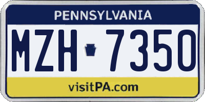 PA license plate MZH7350