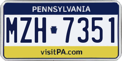 PA license plate MZH7351