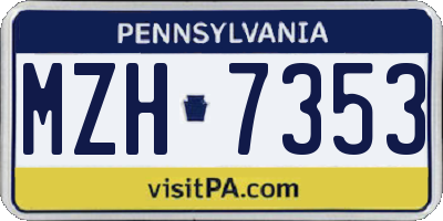 PA license plate MZH7353