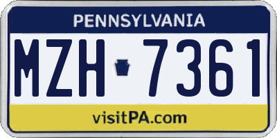 PA license plate MZH7361