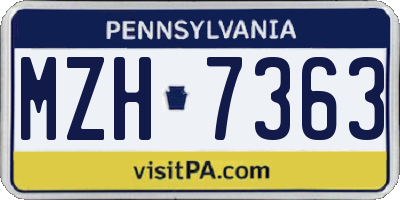PA license plate MZH7363