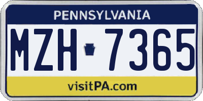 PA license plate MZH7365