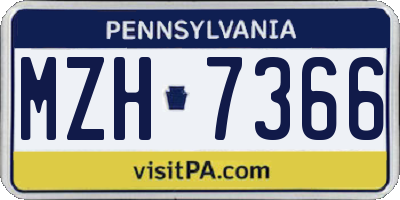 PA license plate MZH7366