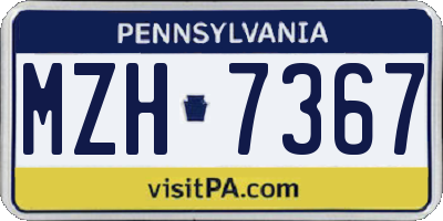 PA license plate MZH7367