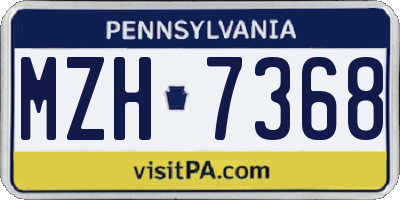 PA license plate MZH7368