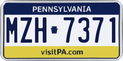 PA license plate MZH7371