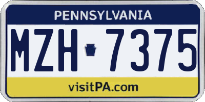 PA license plate MZH7375