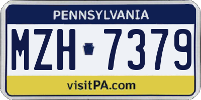 PA license plate MZH7379