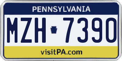 PA license plate MZH7390