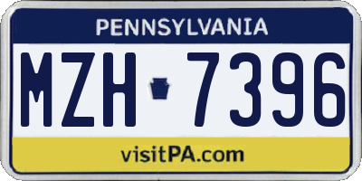 PA license plate MZH7396