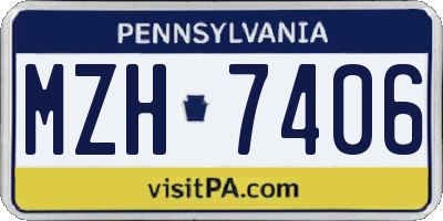 PA license plate MZH7406