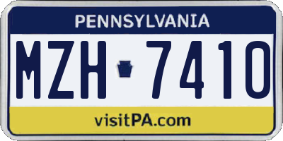PA license plate MZH7410