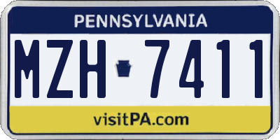 PA license plate MZH7411