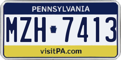 PA license plate MZH7413