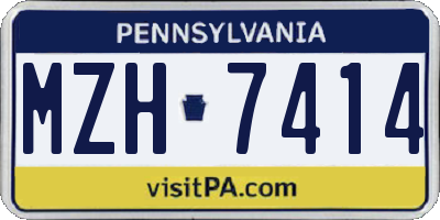 PA license plate MZH7414