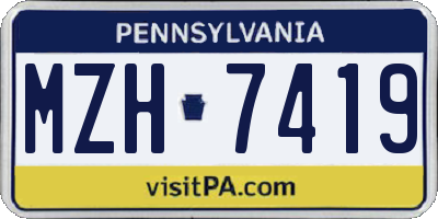 PA license plate MZH7419