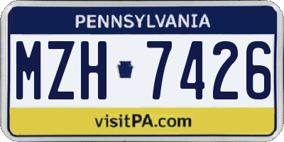 PA license plate MZH7426