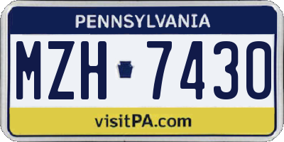 PA license plate MZH7430