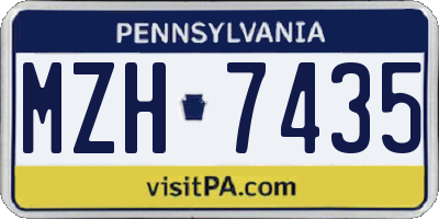 PA license plate MZH7435