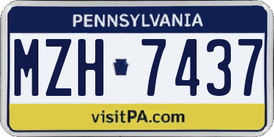 PA license plate MZH7437