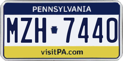 PA license plate MZH7440