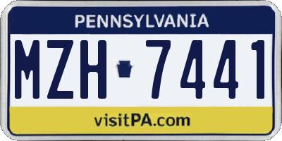 PA license plate MZH7441
