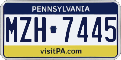 PA license plate MZH7445