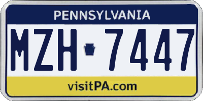 PA license plate MZH7447