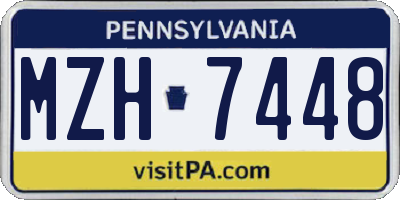 PA license plate MZH7448
