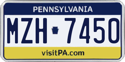 PA license plate MZH7450