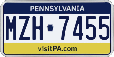 PA license plate MZH7455