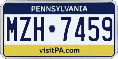 PA license plate MZH7459