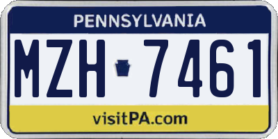 PA license plate MZH7461