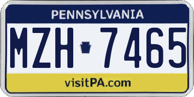 PA license plate MZH7465